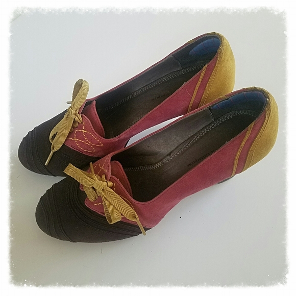 FINAL $ Pilcro and the Letterpress Colorblock Heel - Picture 1 of 6